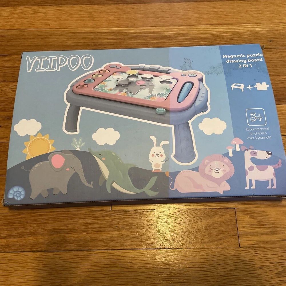 TODDLER‎ TAKE ALONG TOY Magnetic Drawing Board & Puzzles No Batteries 3+ Toy